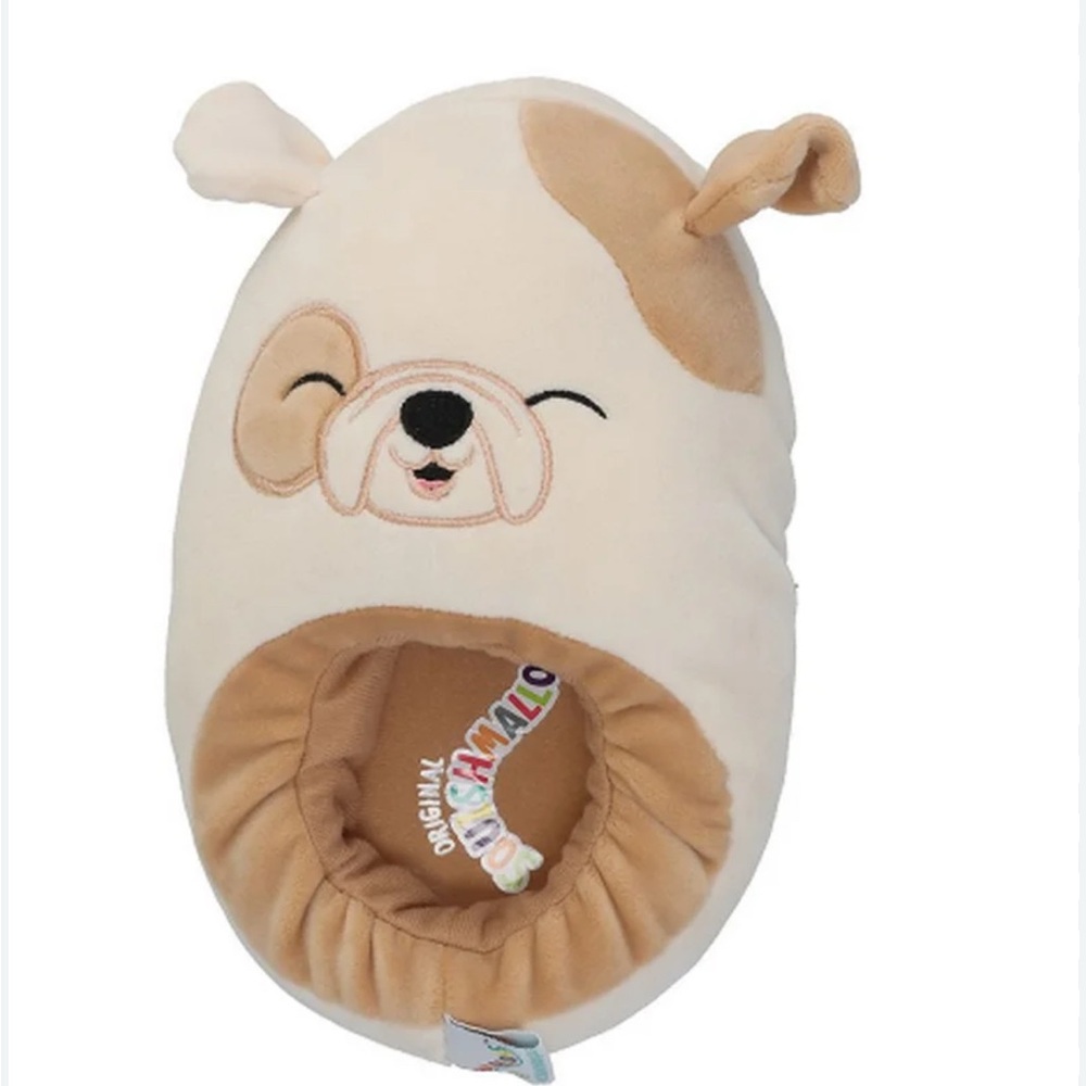 SQUISHMALLOWS UNISEX BROCK THE BULL DOG SLIPPERS SIZE 8-9